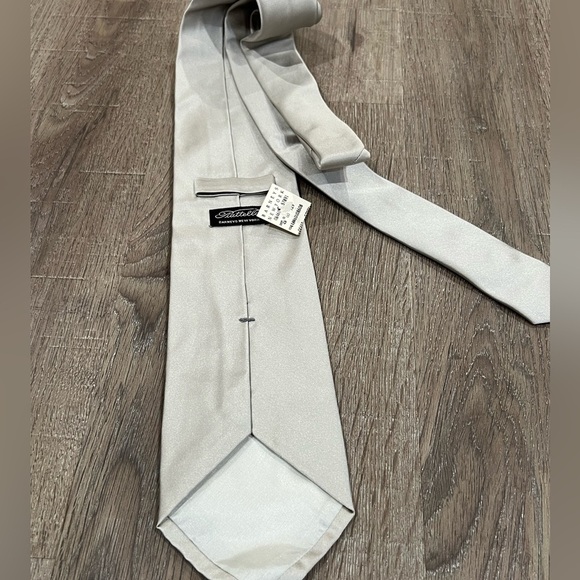 NWT Piatelli Made in Italy 100% Silk Black Tie Formal Silver Tux Designer Lux - Picture 4 of 9